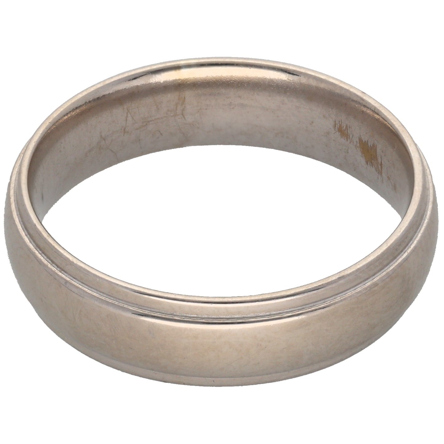 9ct White Gold Patterned Wedding Ring Size U