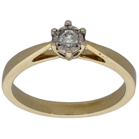 18ct Gold 0.10ct Diamond Solitaire Ring Size O