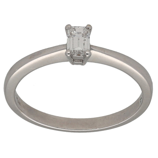 18ct White Gold 0.25ct Diamond Solitaire Ring Size N