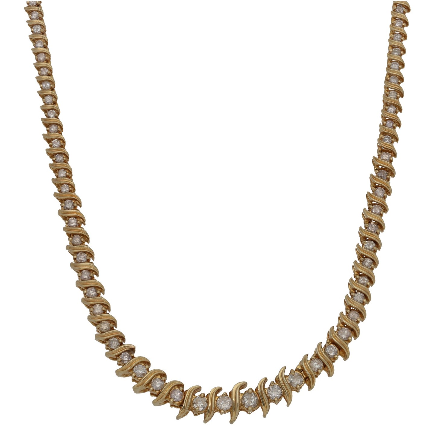 9ct Gold 6.47ct Diamond Fancy Necklace 16"