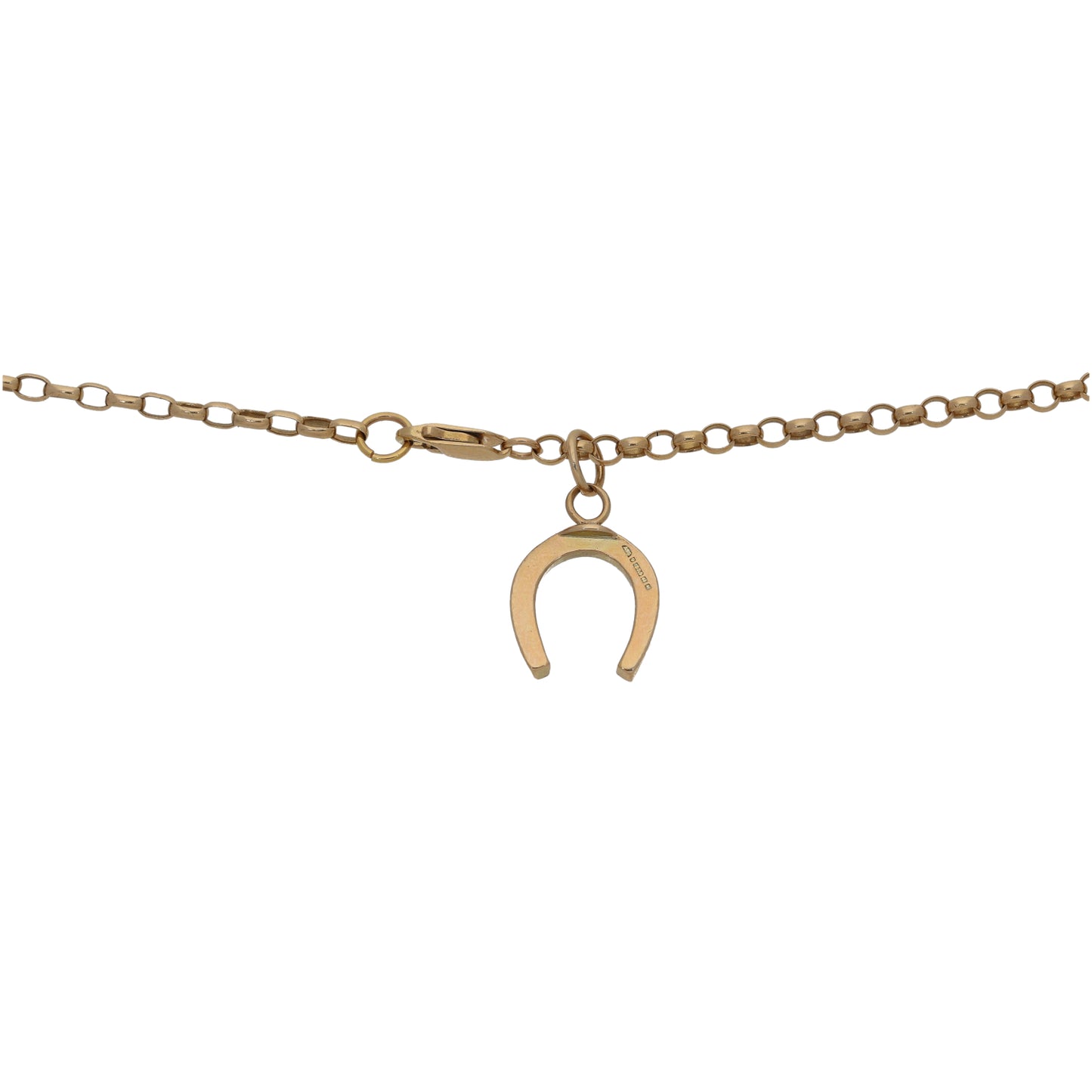 9ct Gold Horseshoe Pendant With Chain