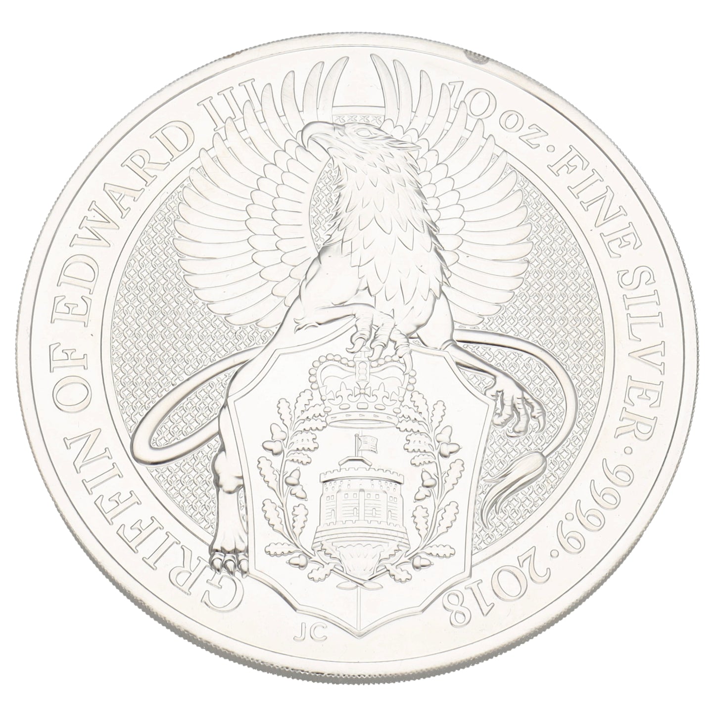 Fine Silver Tudor Beasts Griffin Of Edward 10 OZ Coin 2018