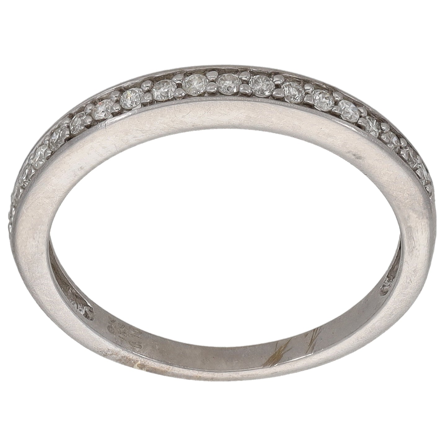 9ct White Gold 0.16ct Diamond Half Eternity Ring Size L