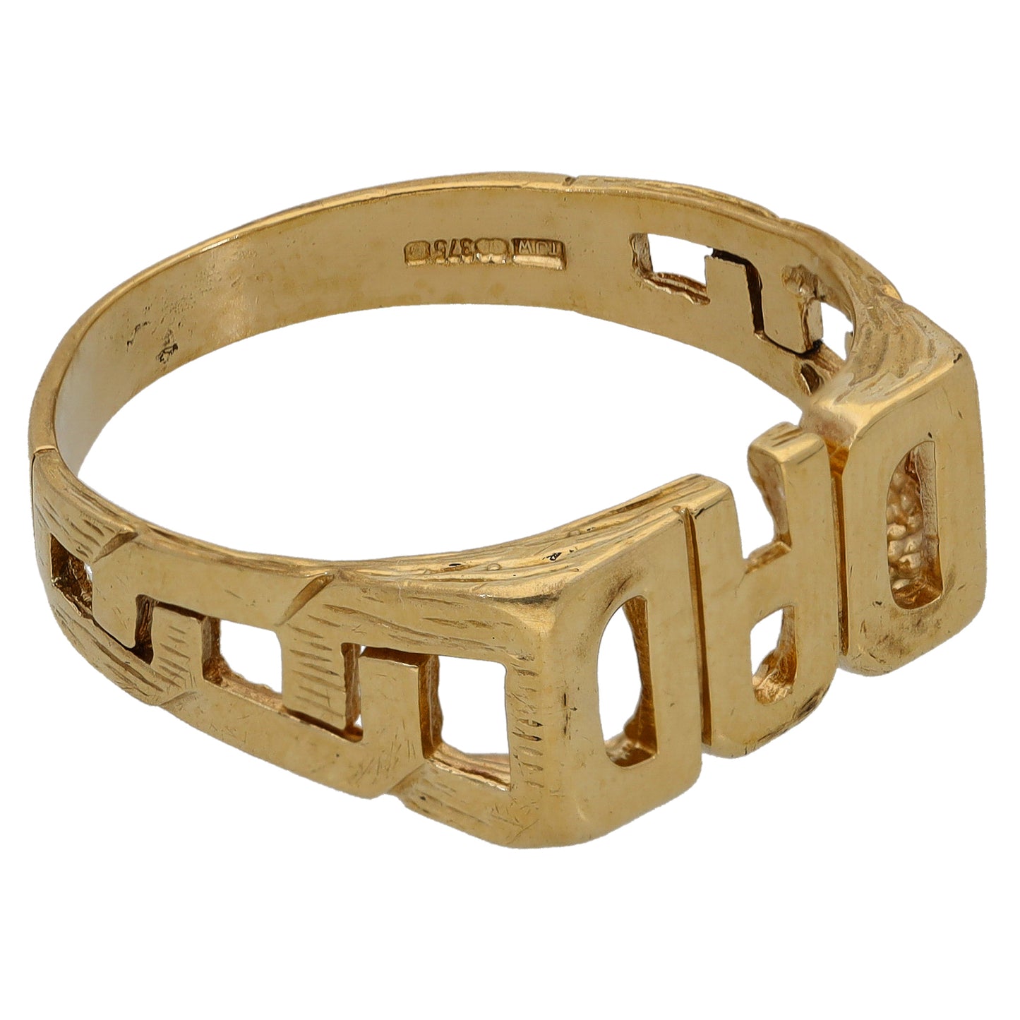 9ct Gold Dad Ring Size W