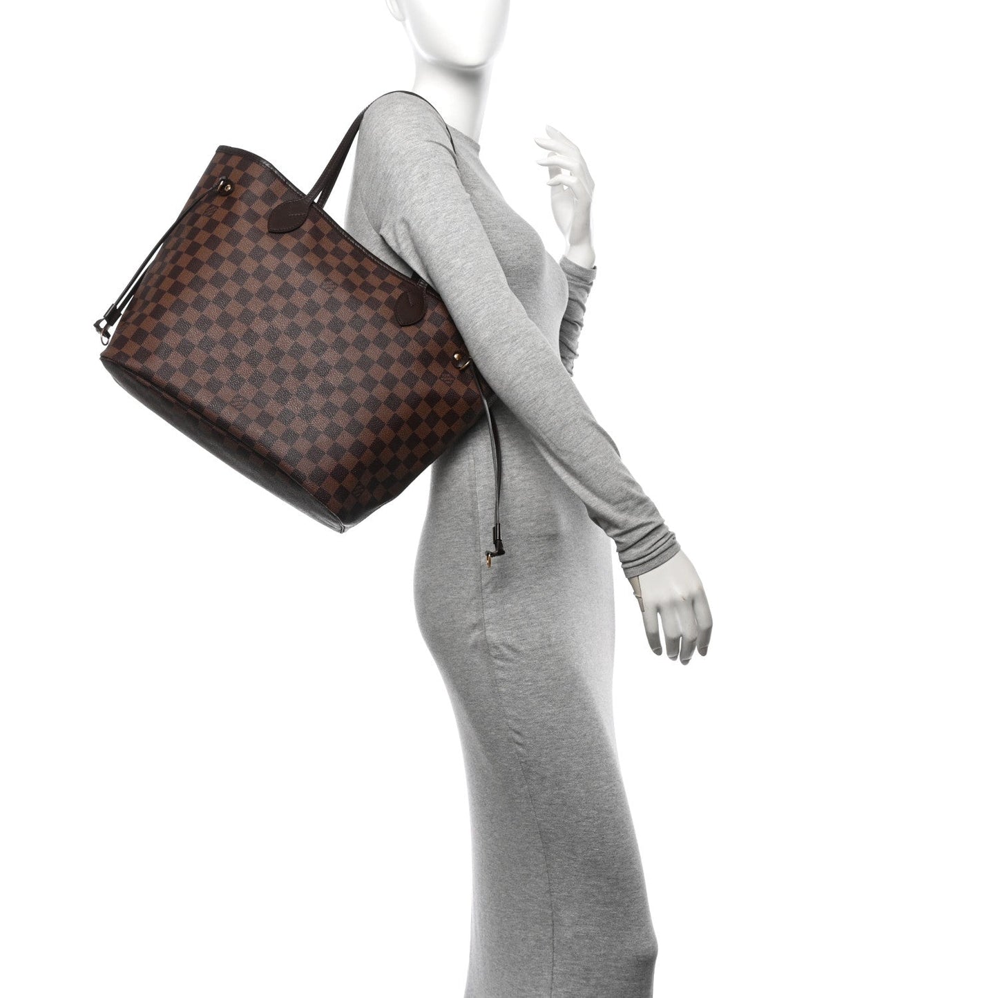 Louis Vuitton Neverfull MM Tote Damier Ebene Coated Canvas Bag - Brown