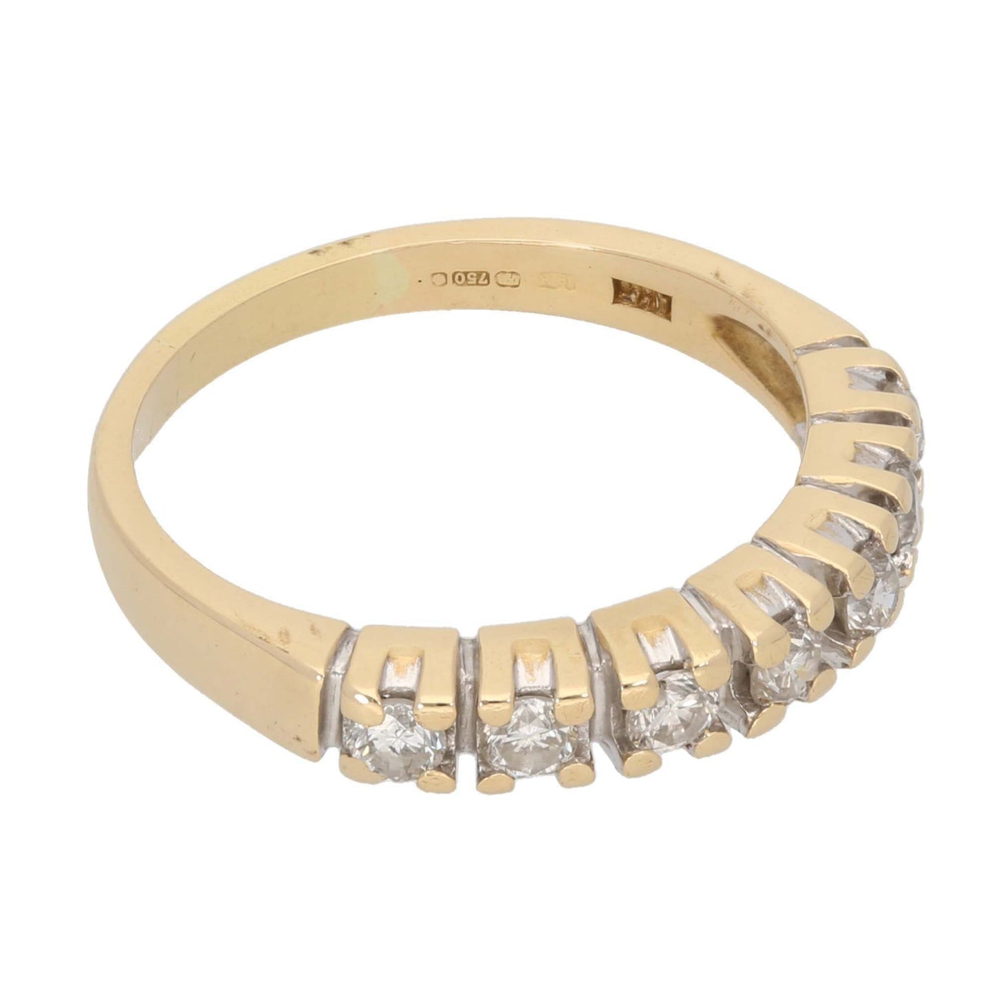 18ct Gold Diamond Ladies Half Eternity Ring Size S