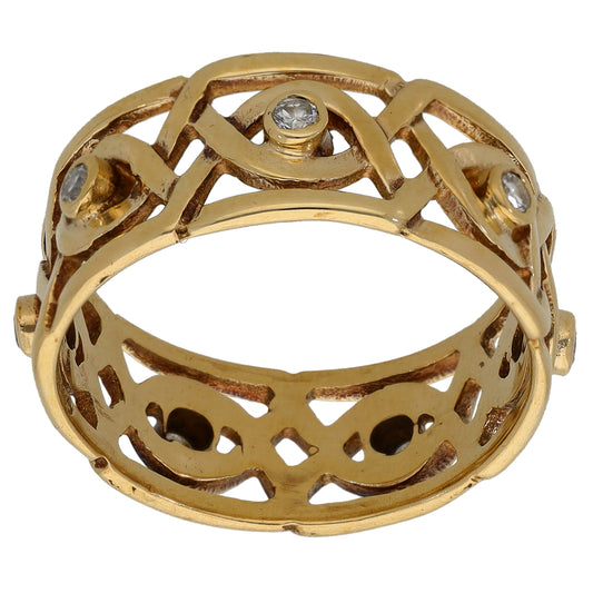 9ct Gold 0.14ct Diamond Alternative Ring Size O