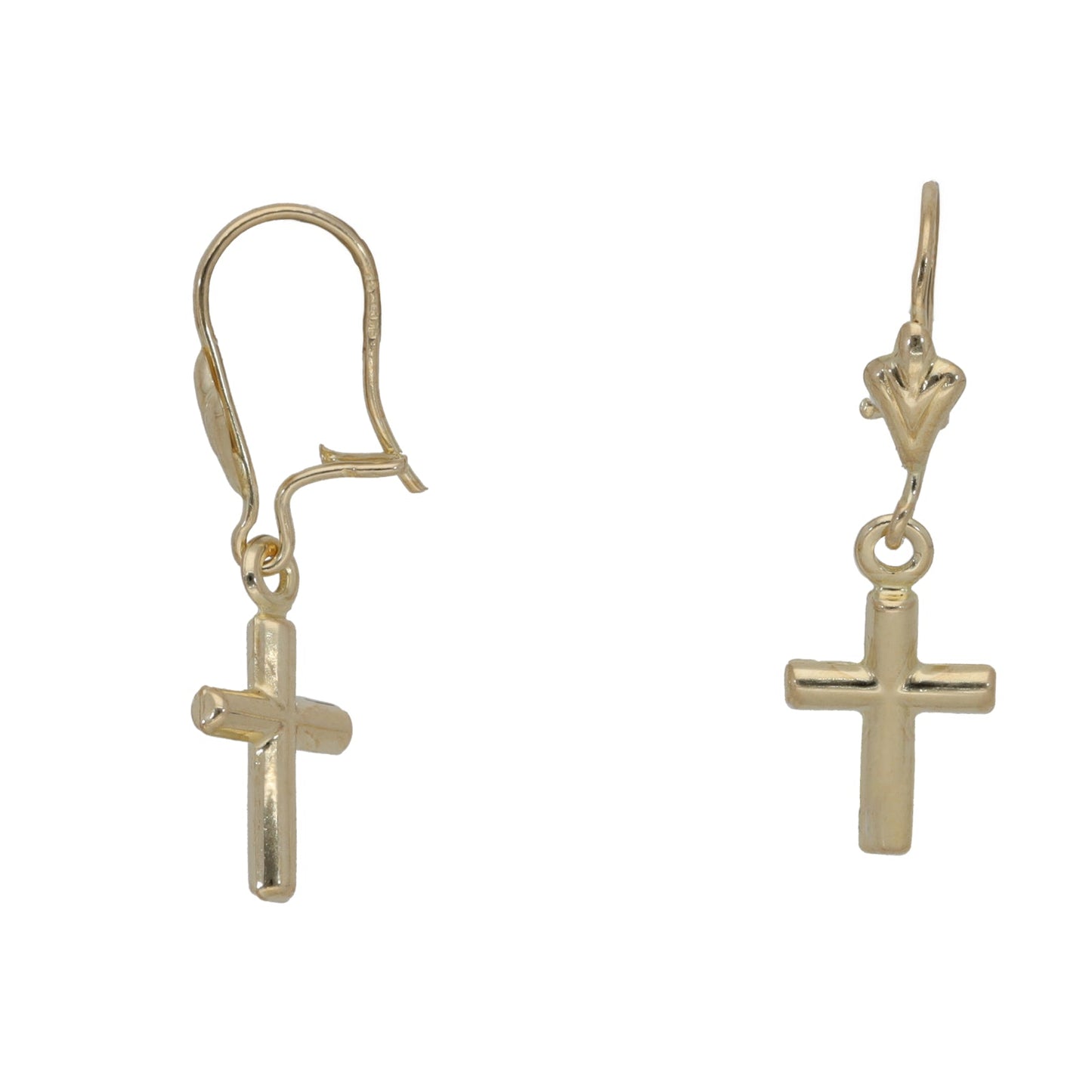 9ct Gold Cross Drop/Dangle Earrings