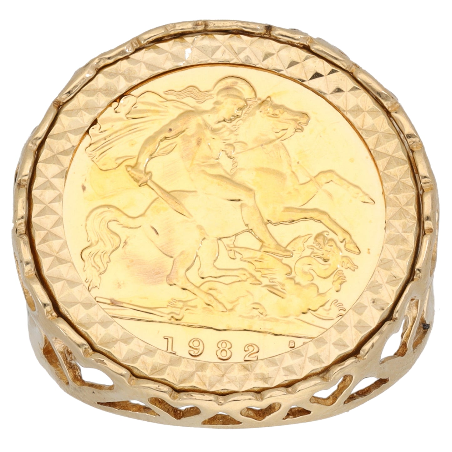 9ct Gold Coin Ring Size S