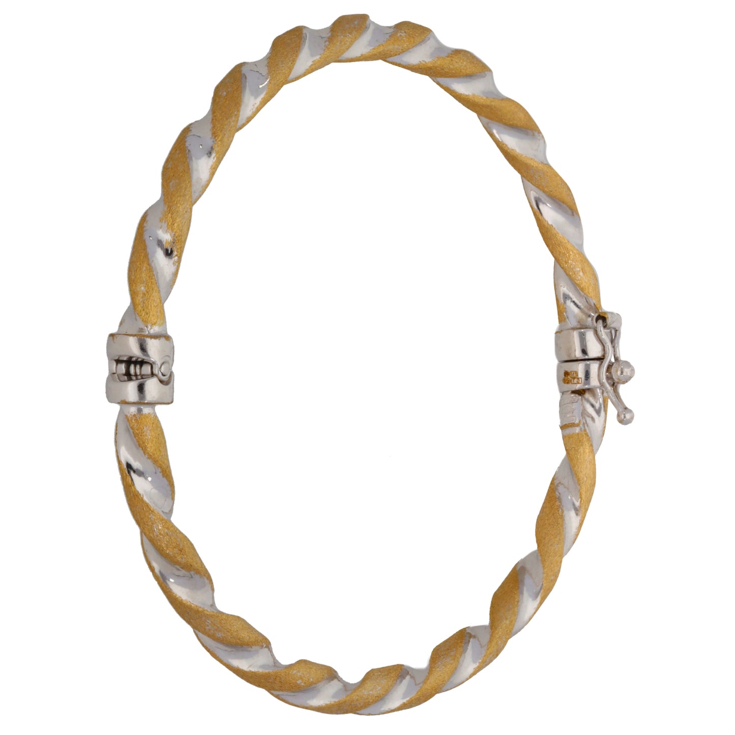 9ct Bicolour Gold Hinged/Clasp Bangle