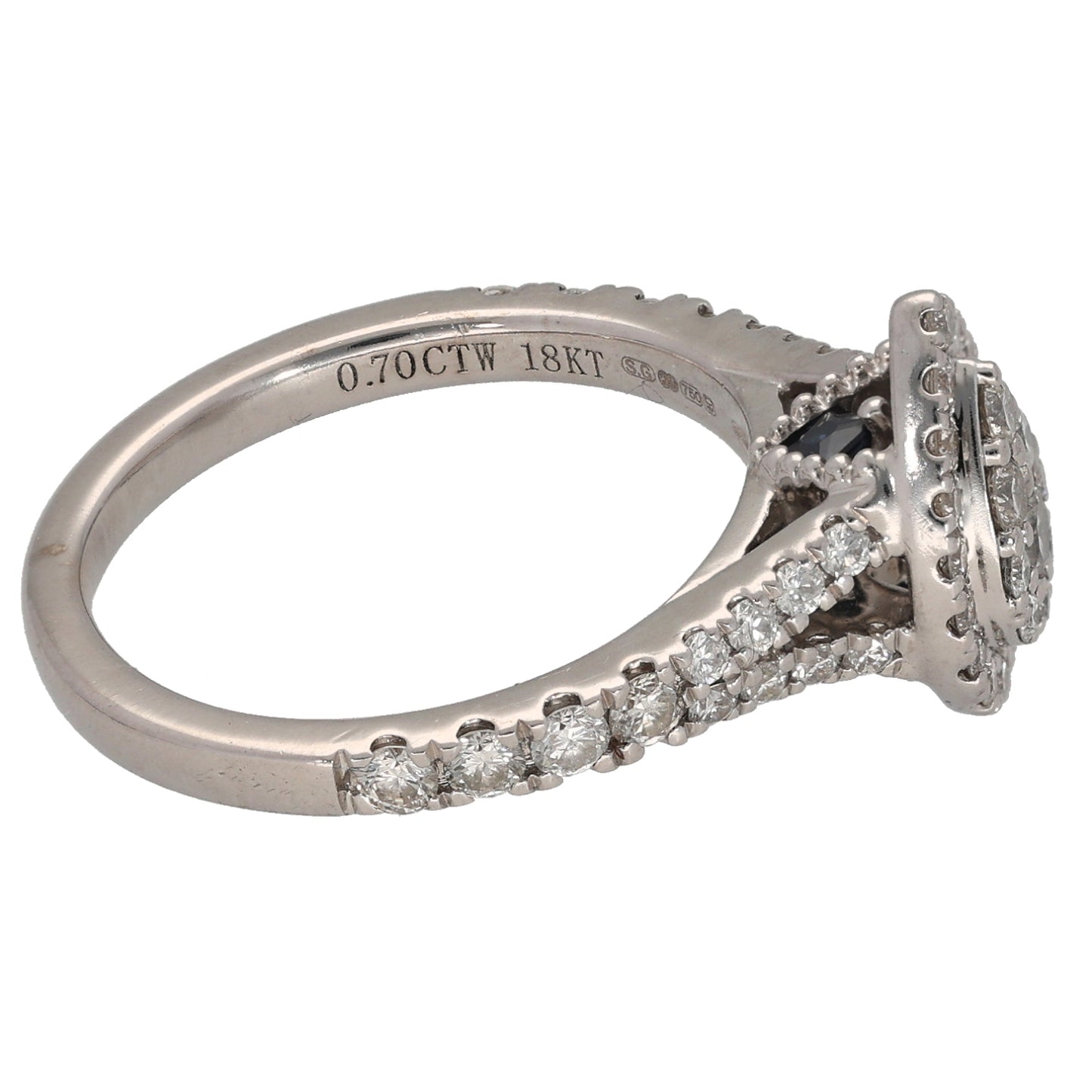 18ct White Gold 0.70ct Vera Wang Cluster Ring Size L