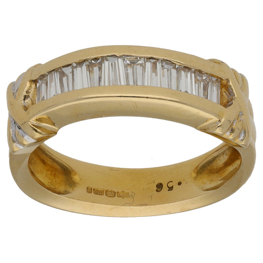 18ct Gold 0.56ct Diamond Half Eternity Ring Size M