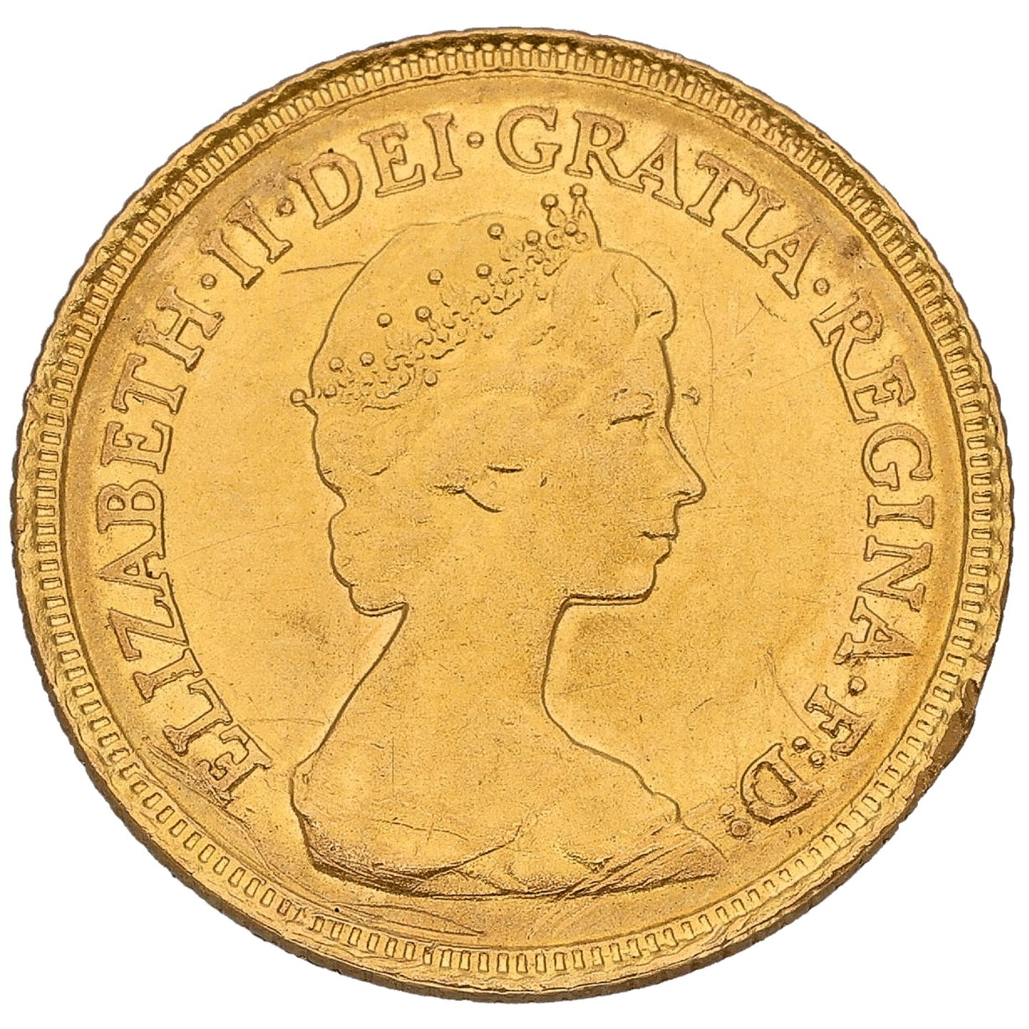 22ct Gold Queen Elizabeth II Half Sovereign Coin 1982