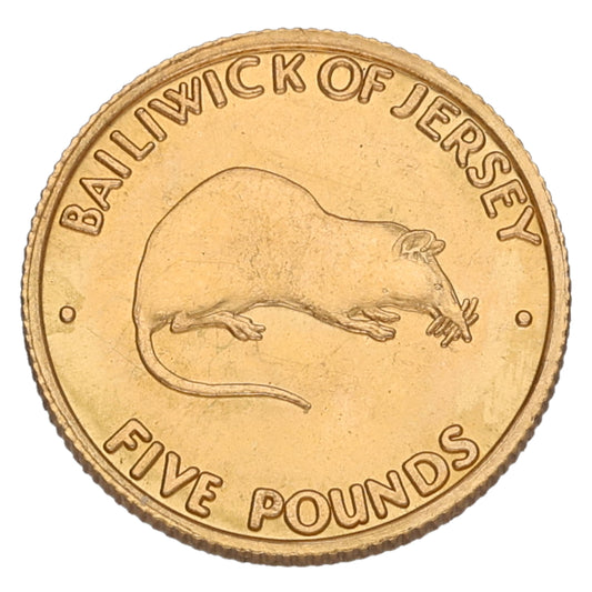22ct Gold Queen Elizabeth II Silver Wedding Five Pounds Coin 1972