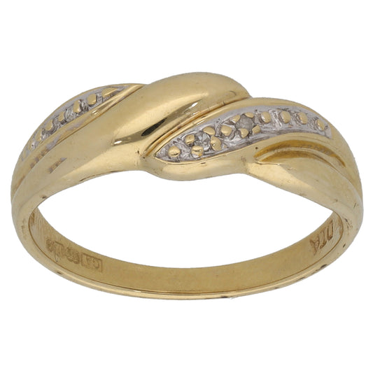9ct Gold 0.015ct Diamond Alternative Ring Size M