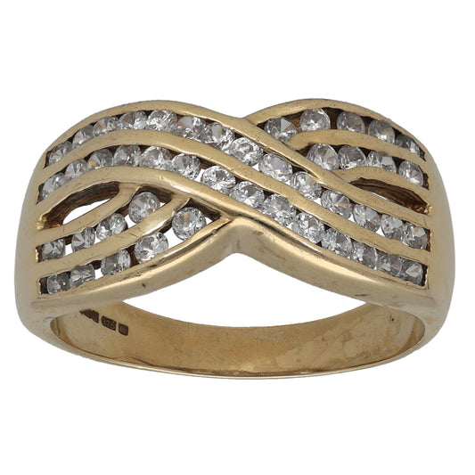 9ct Gold Cubic Zirconia Cluster Ring Size Q