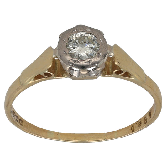 18ct Gold 0.25ct Diamond Solitaire Ring Size O