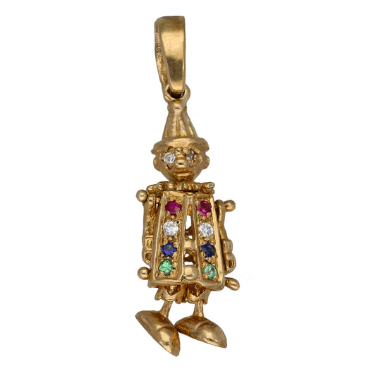 9ct Gold Imitation Clown Pendant
