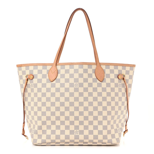Louis Vuitton Neverfull MM Coated Canvas Bag - White, Blue & Grey