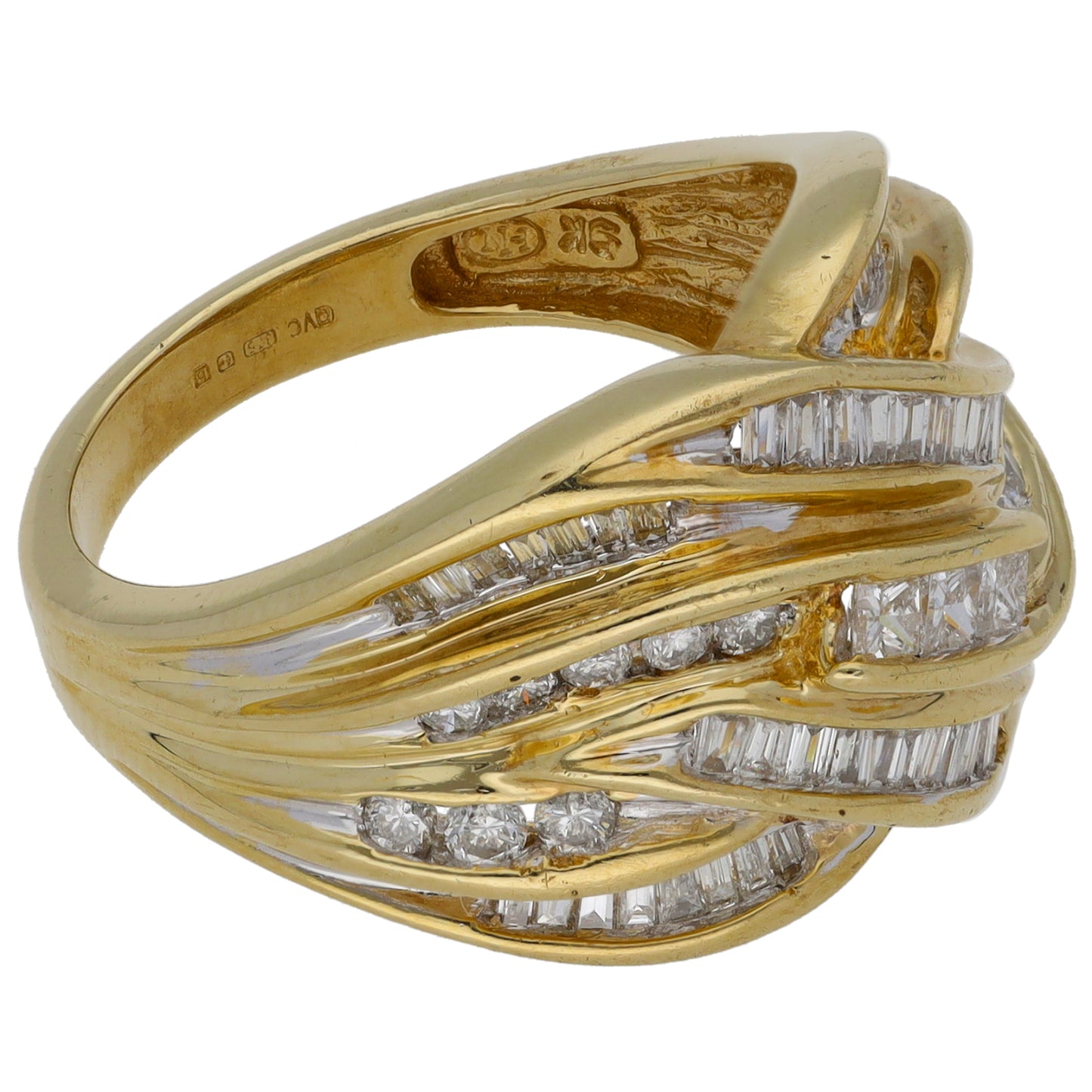 9ct Gold 1.04ct Diamond Dress/Cocktail Ring Size O