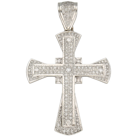 9ct White Gold 5.54ct Diamond Cross Pendant