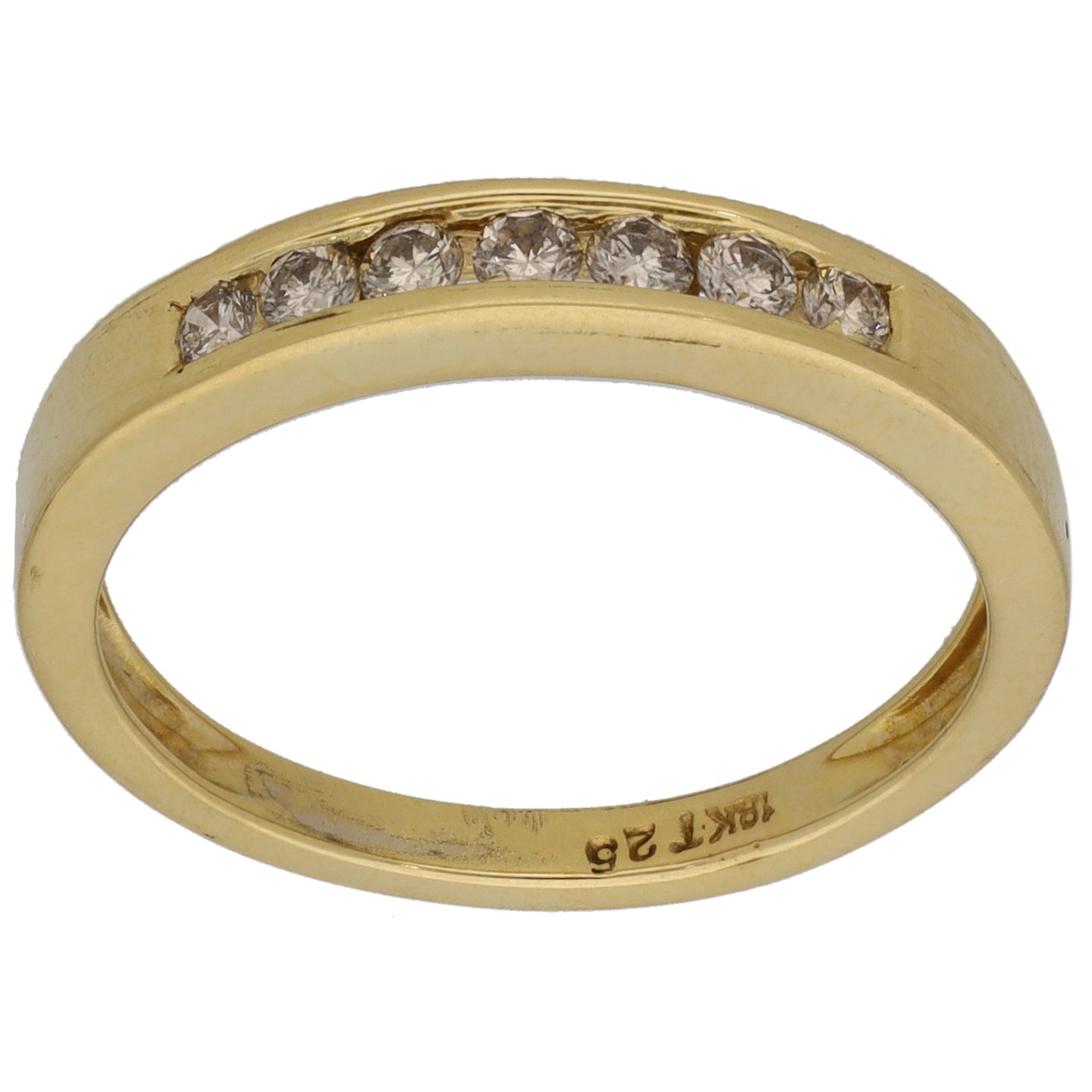 18ct Gold 0.25ct Diamond Half Eternity Ring Size O