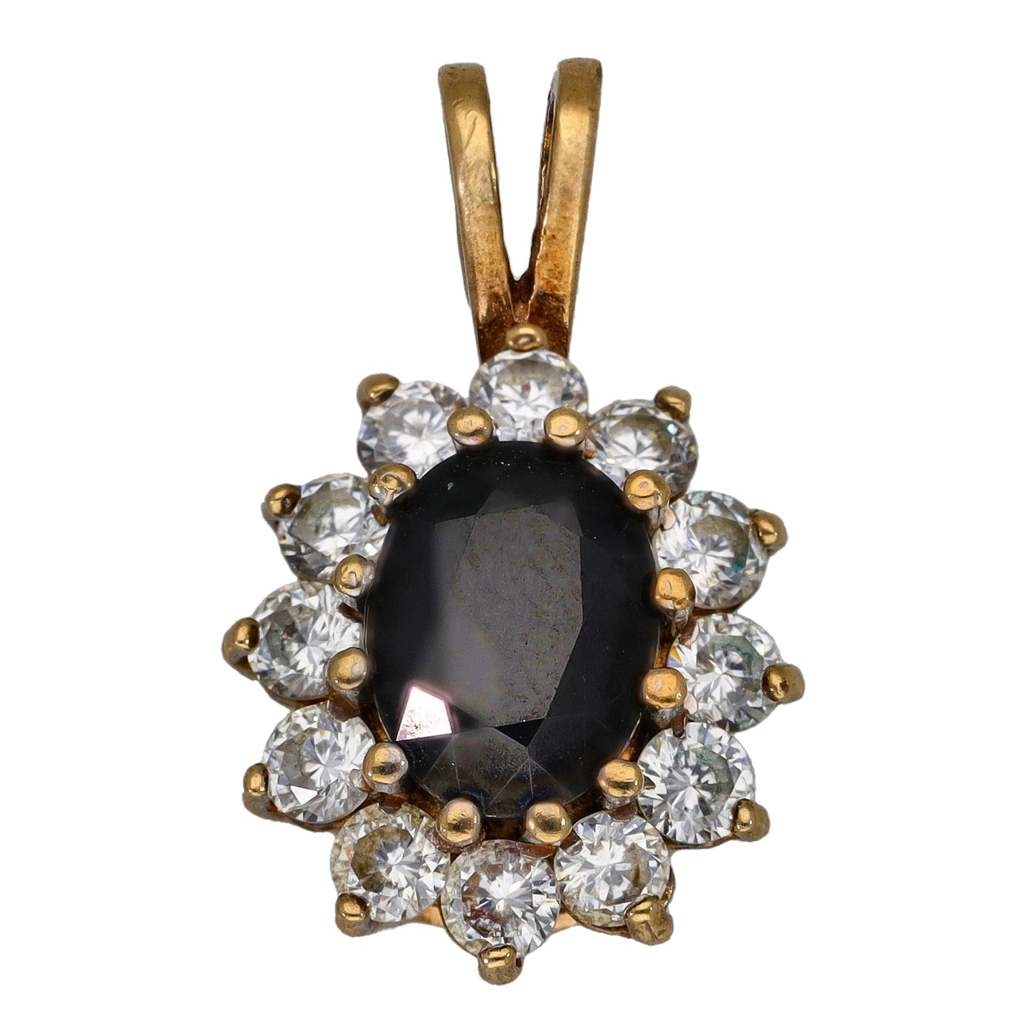 9ct Gold Sapphire & Imitation Dress/Cocktail Pendant