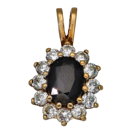 9ct Gold Sapphire & Imitation Dress/Cocktail Pendant