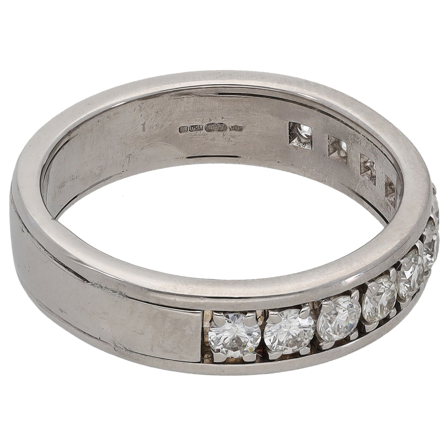 18ct Gold 0.55ct Diamond Half Eternity Ring Size L