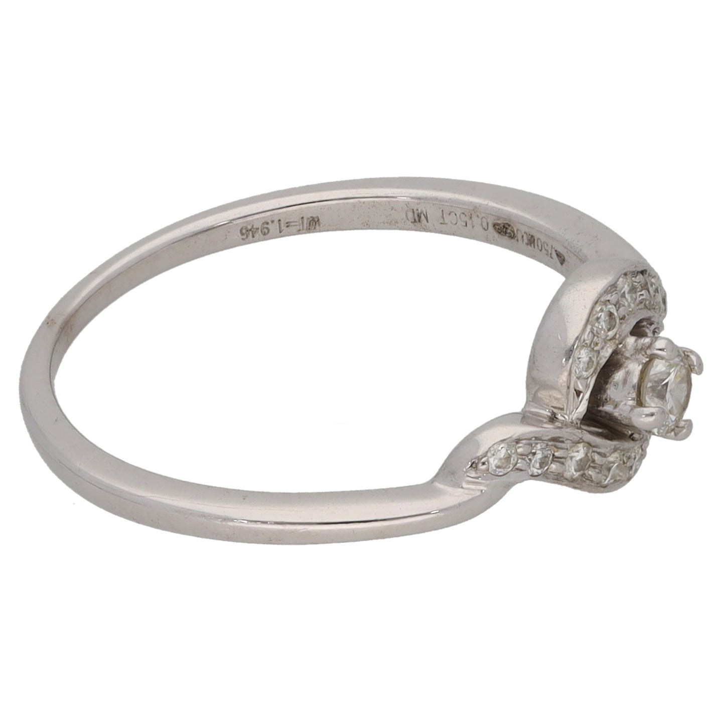 18ct White Gold 0.15ct Diamond Dress/Cocktail Ring Size K