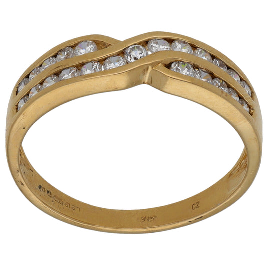 9ct Gold Cubic Zirconia Half Eternity Ring Size P