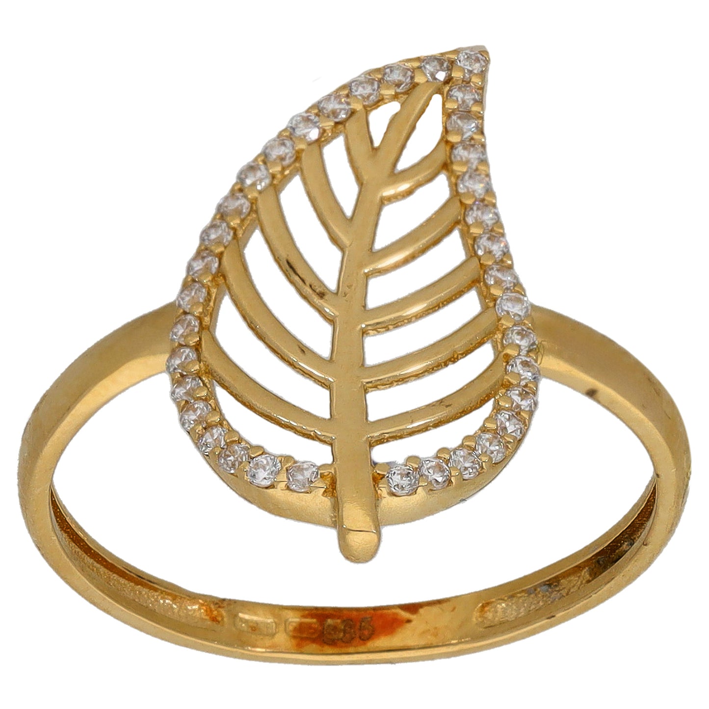 14ct Gold Cubic Zirconia Alternative Ring Size P