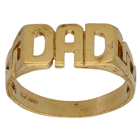 9ct Gold Dad Ring Size W