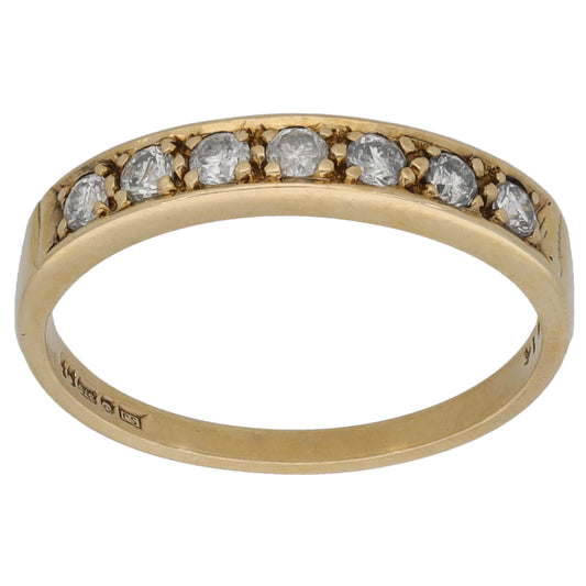 9ct Gold 0.21ct Diamond Half Eternity Ring Size L