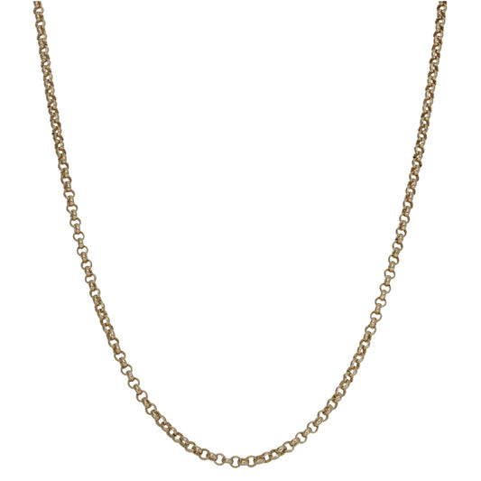 9ct gold belcher chain necklace, 19 in, linked oval links