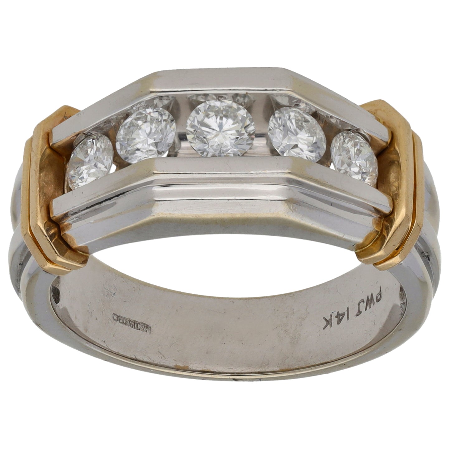14ct Bi-Colour Gold 1.00ct Diamond Alternative Ring Size V