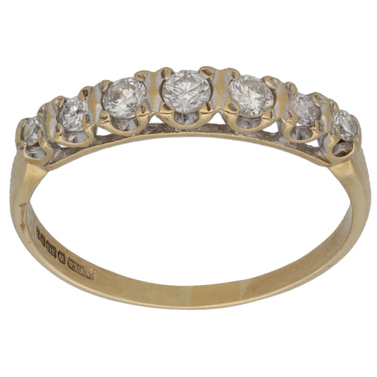 9ct Gold 0.29ct Diamond Half Eternity Ring Size O