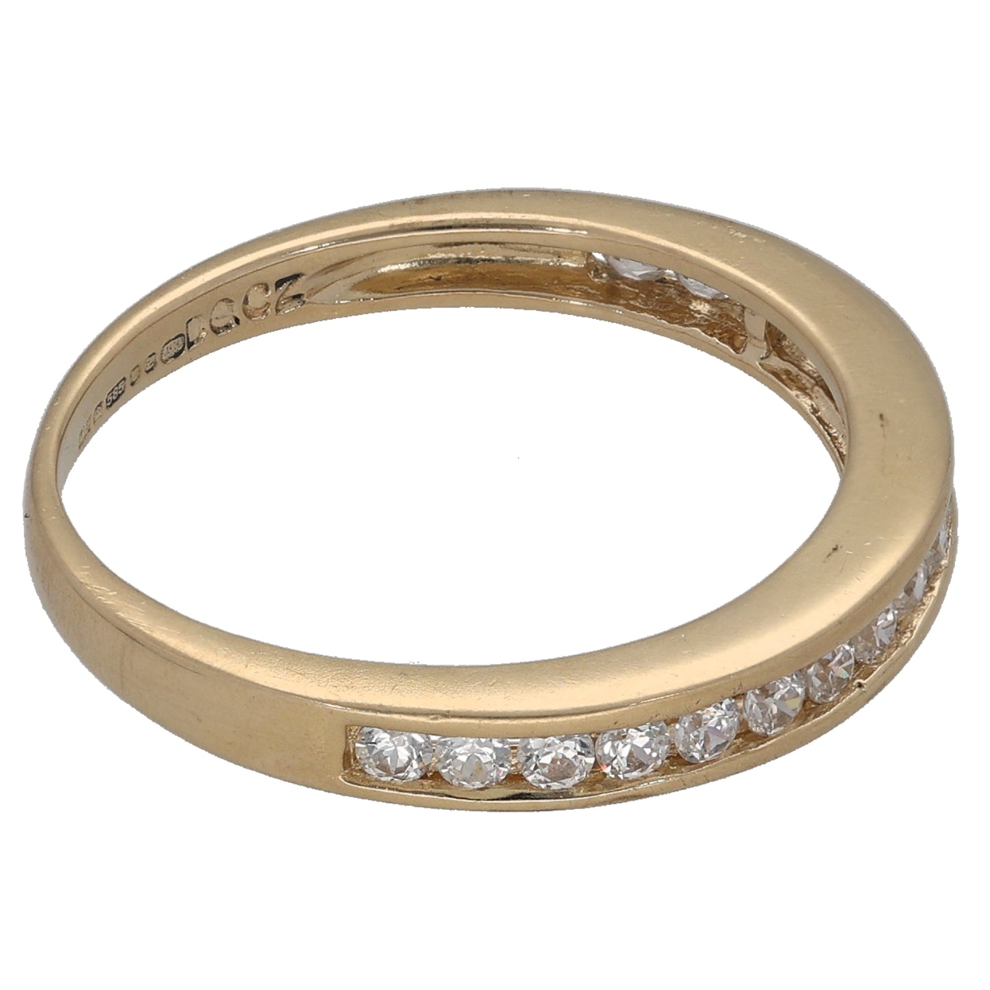14ct Gold Cubic Zirconia Half Eternity Ring Size O