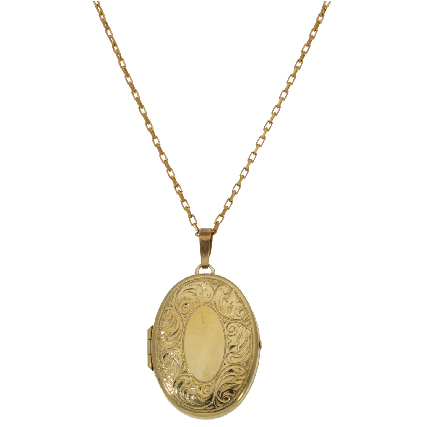 9ct Gold Patterned Locket Pendant