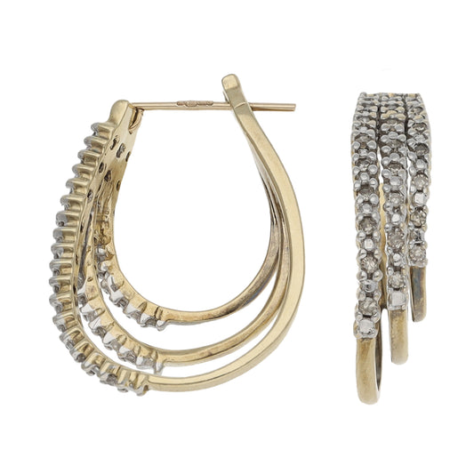 9ct Gold 0.48ct Diamond Dress/Cocktail Earrings