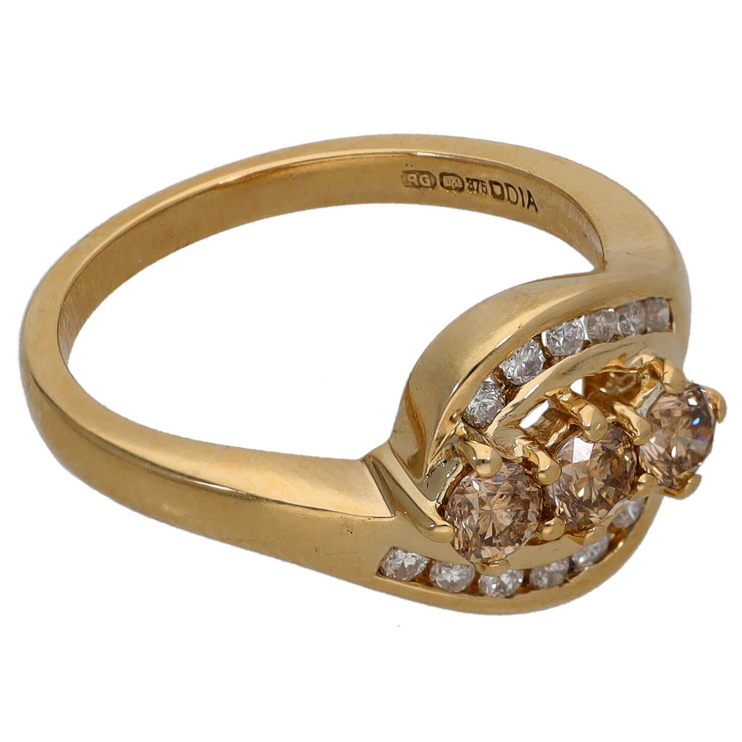 9ct Gold 0.48ct Diamond Dress/Cocktail Ring Size L