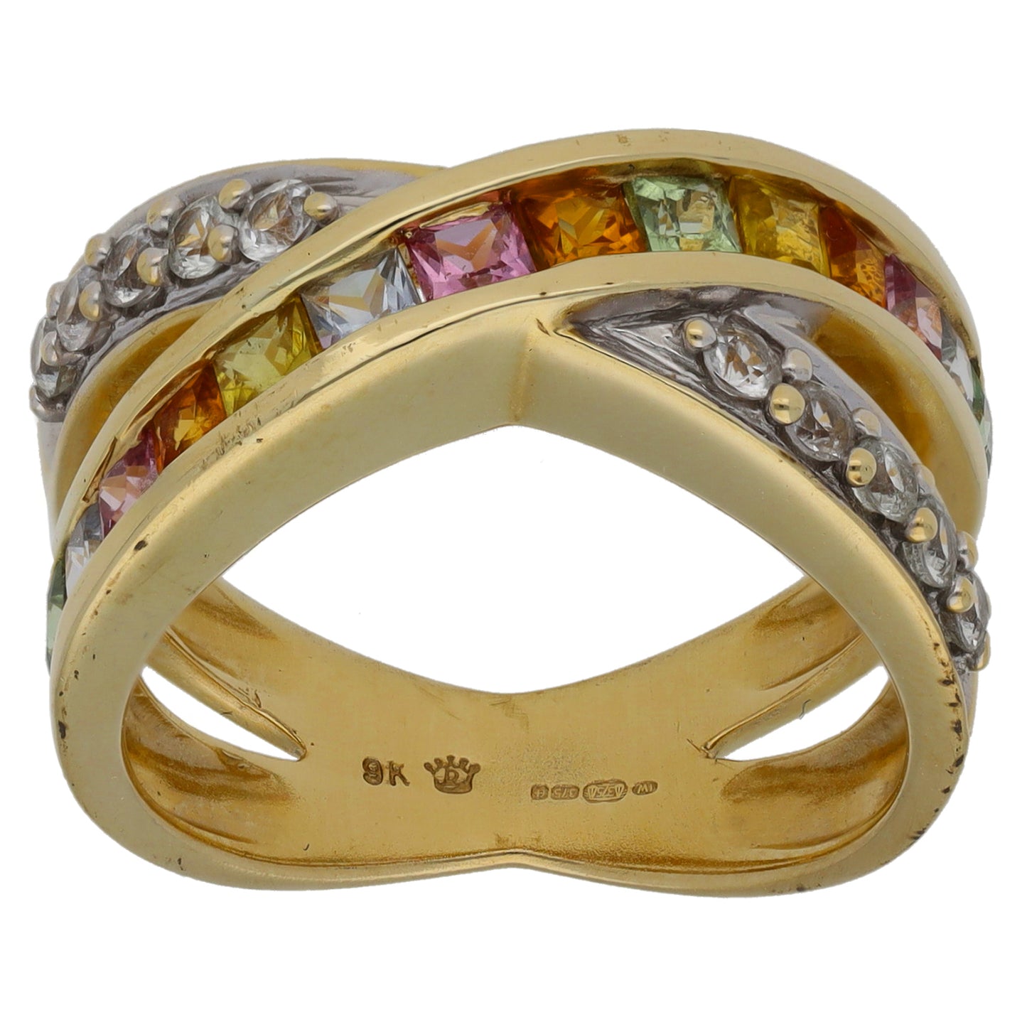 9ct Gold Sapphire Dress/Cocktail Ring Size M