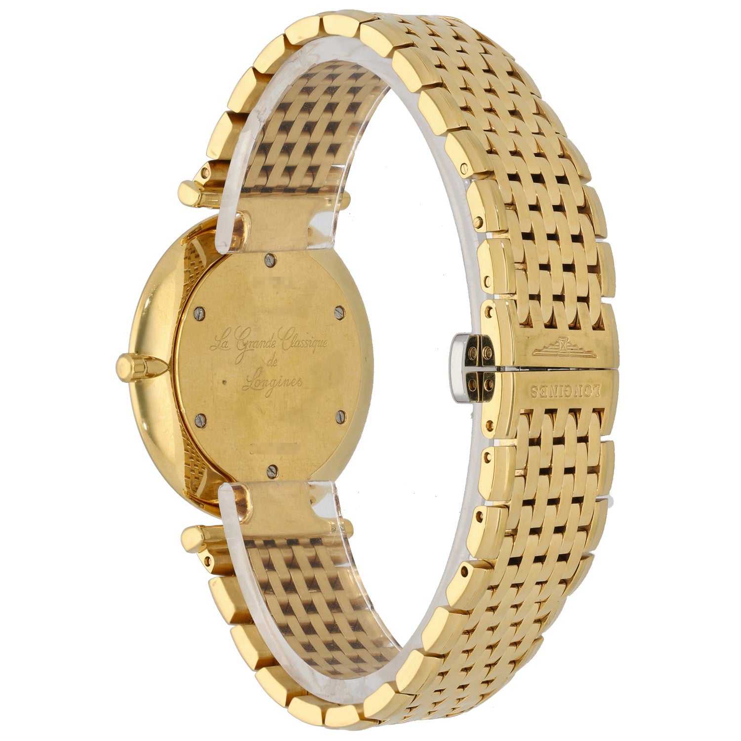 Longines La Grande Classique L4.709.2 Gold-tone stainless steel wristwatch with oval case and linked bracelet