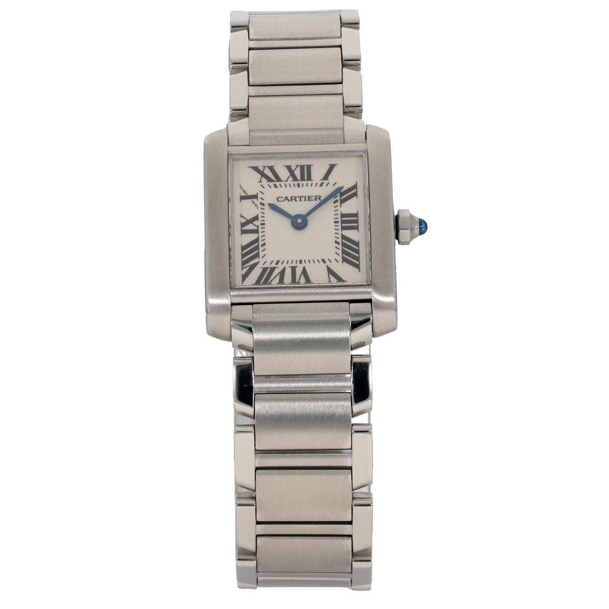 Cartier Tank Francaise W51008Q3, stainless steel case and link bracelet, front facing image