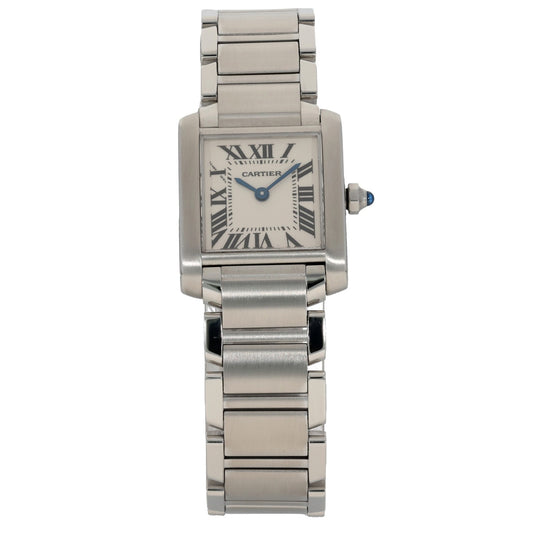 Cartier Tank Francaise W51008Q3, stainless steel case and link bracelet, front facing image