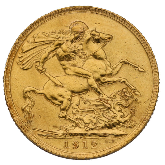 22ct Gold King George V Full Sovereign Coin 1912
