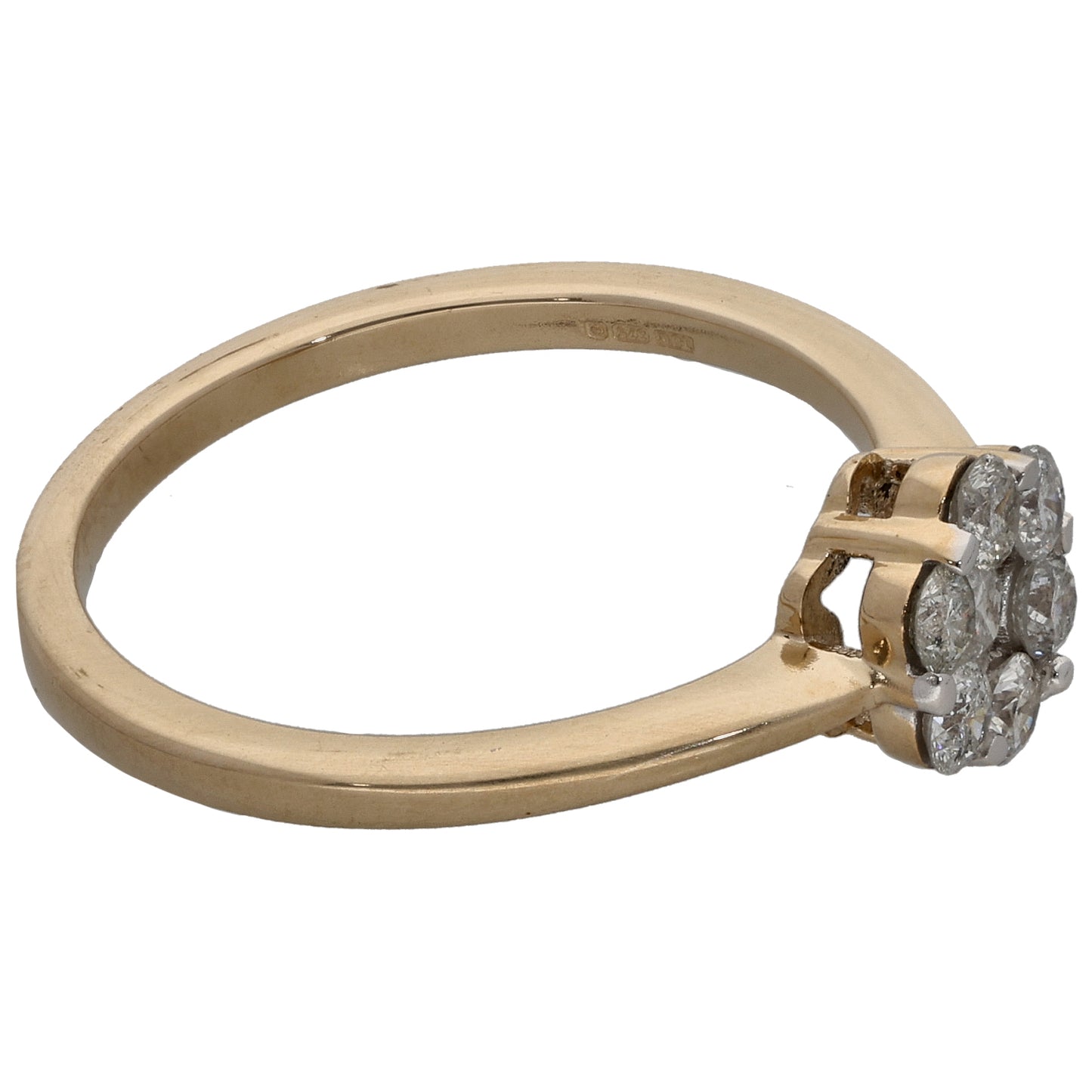 9ct Gold 0.40ct Diamond Cluster Ring Size O