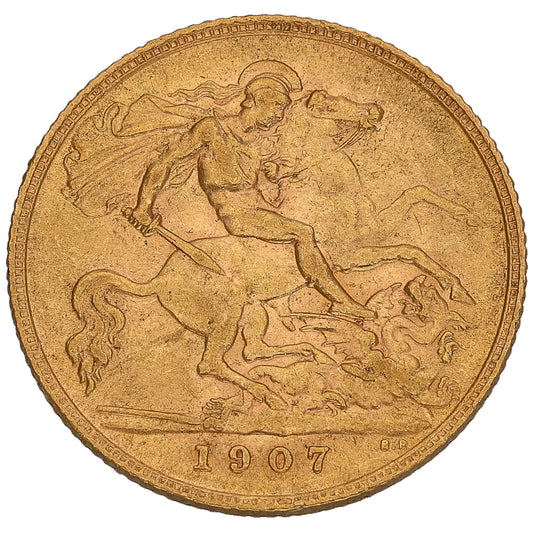 22ct Gold King Edward VII Half Sovereign Coin 1907