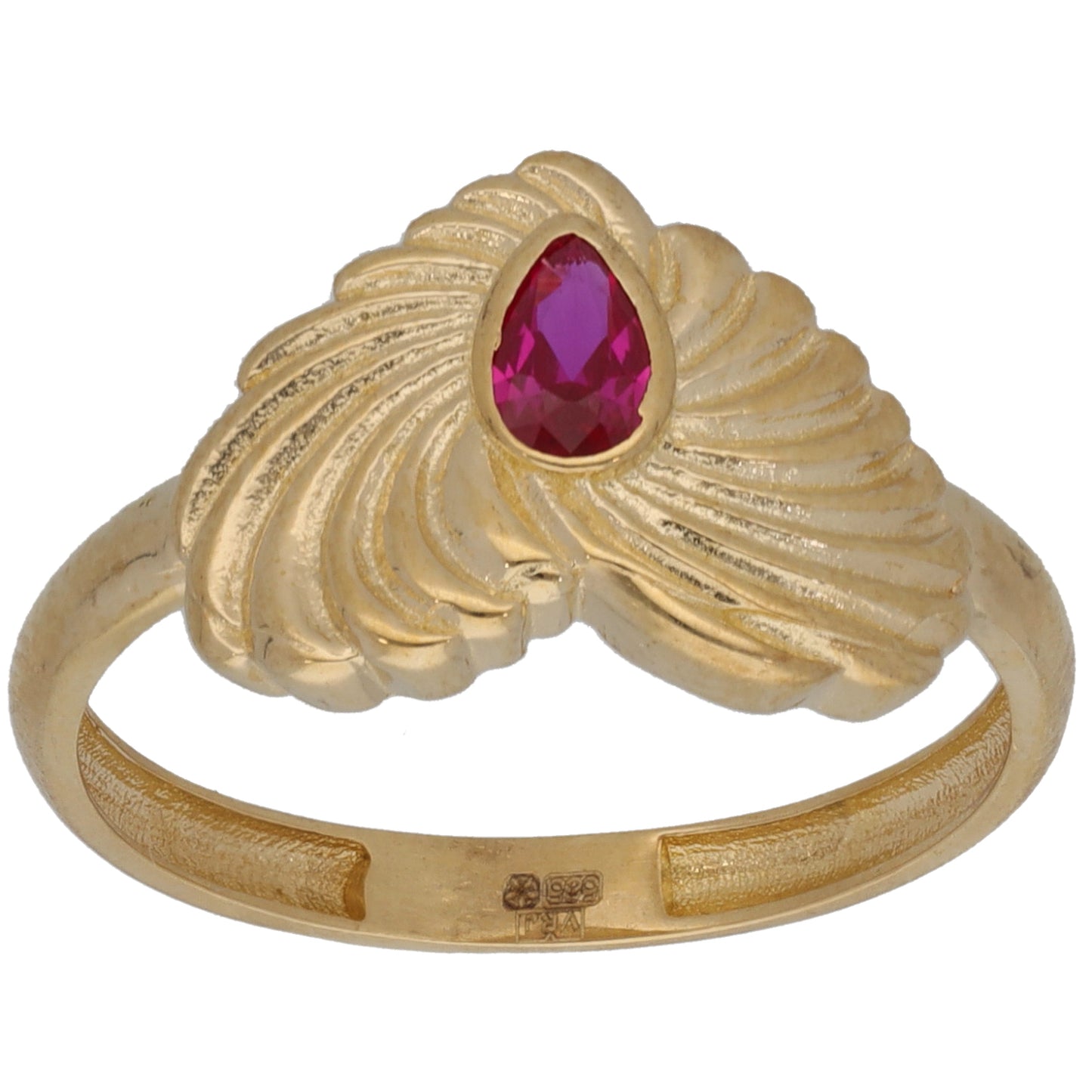 New 14ct Gold Imitation Gem Heart Ring