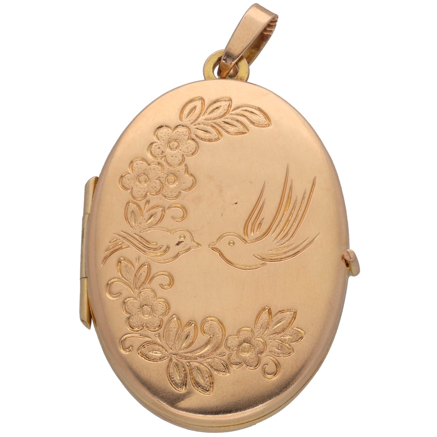 9ct Gold Patterned Locket Pendant